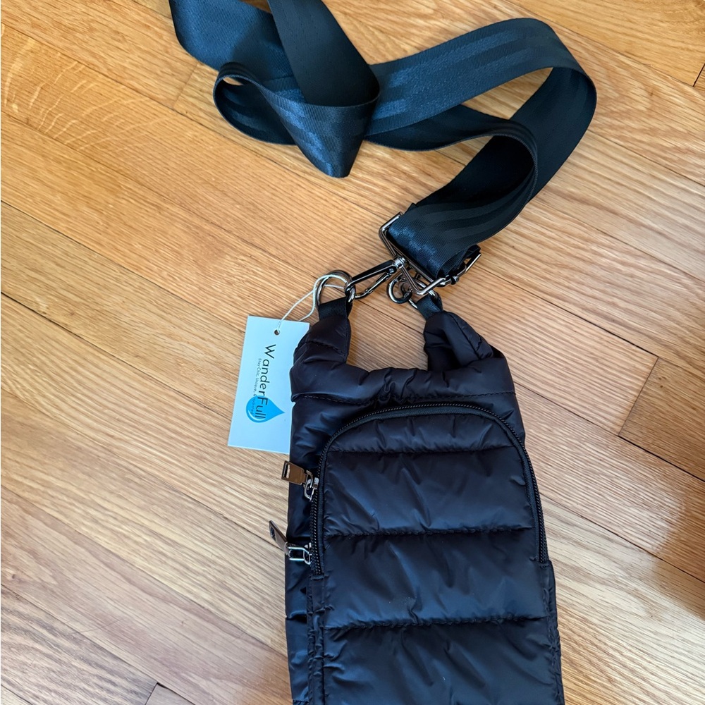 Wander Quilted Black Crossbody Bag